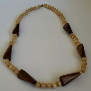 Vintage Wood Bead Necklace